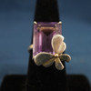 Tiffany & Co. Sterling Silver, 18k Gold & Amethyst Butterfly Lovebug Ring Size 7