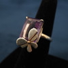 Tiffany & Co. Sterling Silver, 18k Gold & Amethyst Butterfly Lovebug Ring Size 7