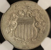 1872 DDO 5c Shield Nickel NGC AU Details Cleaned - Free Shipping USA