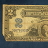 Series 1899 $2 Silver Certificate Mini Porthole U.S. Large Note Damaged