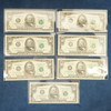 1974-1993 $50 Federal Reserve Note Design 228-A Partial Type Set, 7x UNC Bills
