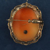 14k White Gold Filigree Diamond Carved Shell Cameo Pin Pendant- Free Shipping US