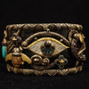 Barbara Bixby Sterling, 18k, Multi-Stone & Leather Evil Eye Cuff - Free Ship USA
