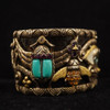 Barbara Bixby Sterling, 18k, Multi-Stone & Leather Evil Eye Cuff - Free Ship USA