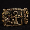 Barbara Bixby Sterling, 18k, Multi-Stone & Leather Evil Eye Cuff - Free Ship USA
