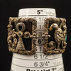 Barbara Bixby Sterling, 18k, Multi-Stone & Leather Evil Eye Cuff - Free Ship USA