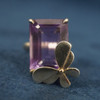 Tiffany & Co. Sterling Silver, 18k Gold & Amethyst Butterfly Lovebug Ring Size 7