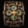 Barbara Bixby Sterling, 18k, Multi-Stone & Leather Castle Garden Cuff Bracelet