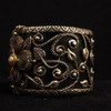 Barbara Bixby Sterling, 18k, Multi-Stone & Leather Castle Garden Cuff Bracelet