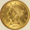 1861 $2.50 Liberty Head Gold Quarter Eagle - NGC MS 62 - Free Shipping USA
