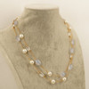 Mimí 18k Yellow Gold, Pearl, Quartz & Blue Chalcedony 38" Chain - Free Ship USA