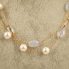 Mimí 18k Yellow Gold, Pearl, Quartz & Blue Chalcedony 38" Chain - Free Ship USA