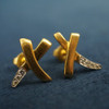 Tiffany & Co. x Paloma Picasso 18k Yellow Gold & Diamond X Kiss Earrings, 3g