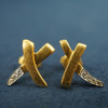 Tiffany & Co. x Paloma Picasso 18k Yellow Gold & Diamond X Kiss Earrings, 3g