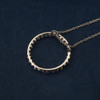 14k White Gold Diamond & Blue Stone Eternal Circle Necklace - Free Shipping USA