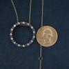 14k White Gold Diamond & Blue Stone Eternal Circle Necklace - Free Shipping USA