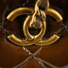 Chanel CC Eyelets Quilted Patent Brown Leather Tote Bag - Free Ship USA