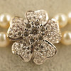 Two-Tone 18k Gold & Diamond Clasp & Pendant Two Strand 6mm Pearl Choker Necklace