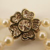 Two-Tone 18k Gold & Diamond Clasp & Pendant Two Strand 6mm Pearl Choker Necklace