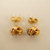 Cartier Love Knot 18k Tri-Tone Gold & Diamond Earrings w/Box - Free Shipping USA