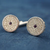 Asprey 18k White Gold Pavé Diamond & Amethyst Cufflinks - Free Shipping USA