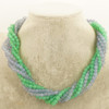 Péclard 7 Strand Chalcedony & Chrysoprase Torsade Necklace w/18k Gold Clasp