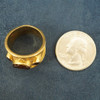 Paula Crevoshay 18k Yellow Gold Garnet & Fire Agate Cigar Band Ring