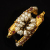 Antique Victorian 18k Yellow Gold & Multistone Two Headed Snake Cha-Cha Bracelet