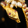 Antique Victorian 18k Yellow Gold & Multistone Two Headed Snake Cha-Cha Bracelet