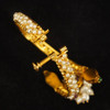 Antique Victorian 18k Yellow Gold & Multistone Two Headed Snake Cha-Cha Bracelet