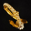 Antique Victorian 18k Yellow Gold & Multistone Two Headed Snake Cha-Cha Bracelet