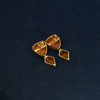 Modernist Alfred Karram 14k Solid Gold Geometric Cube Necklace & Earring Set