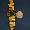 Modernist Alfred Karram 14k Solid Gold Geometric Cube Necklace & Earring Set
