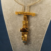 Modernist Alfred Karram 14k Solid Gold Geometric Cube Necklace & Earring Set