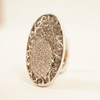 18k White Gold Diamond Pavé Dome Ring Signed BA, Approx 1.5cttw - Free Ship US