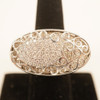 18k White Gold Diamond Pavé Dome Ring Signed BA, Approx 1.5cttw - Free Ship US