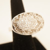 18k White Gold Diamond Pavé Dome Ring Signed BA, Approx 1.5cttw - Free Ship US