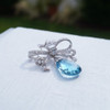 18k White Gold Diamond & Aquamarine Brooch/Pendant - Free Shipping USA