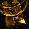 Modernist/Cubist Alfred Karram 18k Yellow Gold & Diamond Ring - Free Shipping US