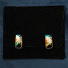Asch Grossbardt 14k Gold, Diamond & Multistone Inlay Earrings- Free Ship US
