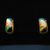 Asch Grossbardt 14k Gold, Diamond & Multistone Inlay Earrings- Free Ship US