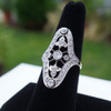 Antique 14k Yellow Gold & Diamond Cutout Ring - Free Shipping USA