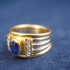 Vintage Carl Bucherer 18k Two Tone Gold Sapphire and Diamond Ring - Free Ship US