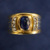 Vintage Carl Bucherer 18k Two Tone Gold Sapphire and Diamond Ring - Free Ship US
