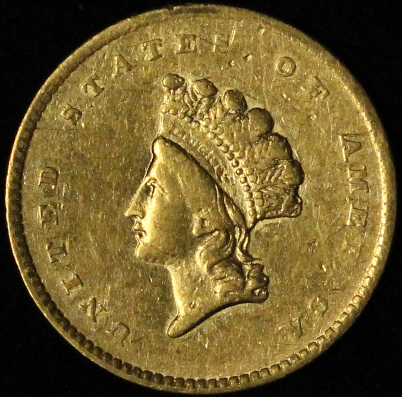 1854 Indian Princess Type II Gold Dollar - Light Hairlines - Free