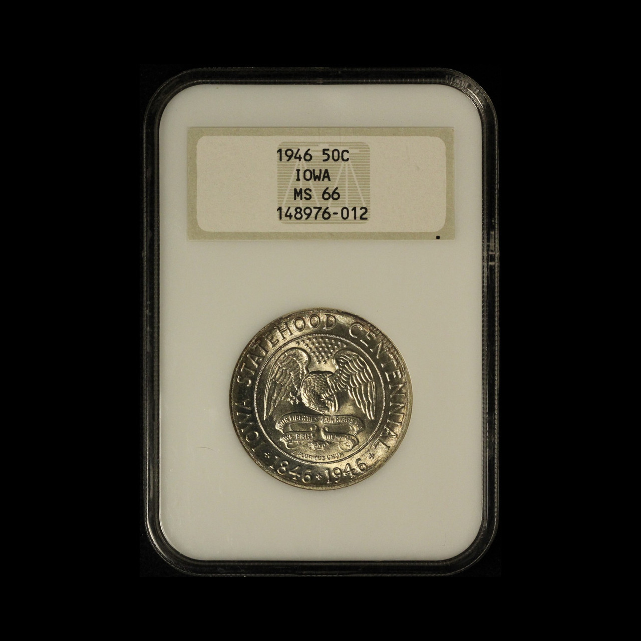 1946 50c Iowa Silver Commemorative Half Dollar NGC MS 66 - Free