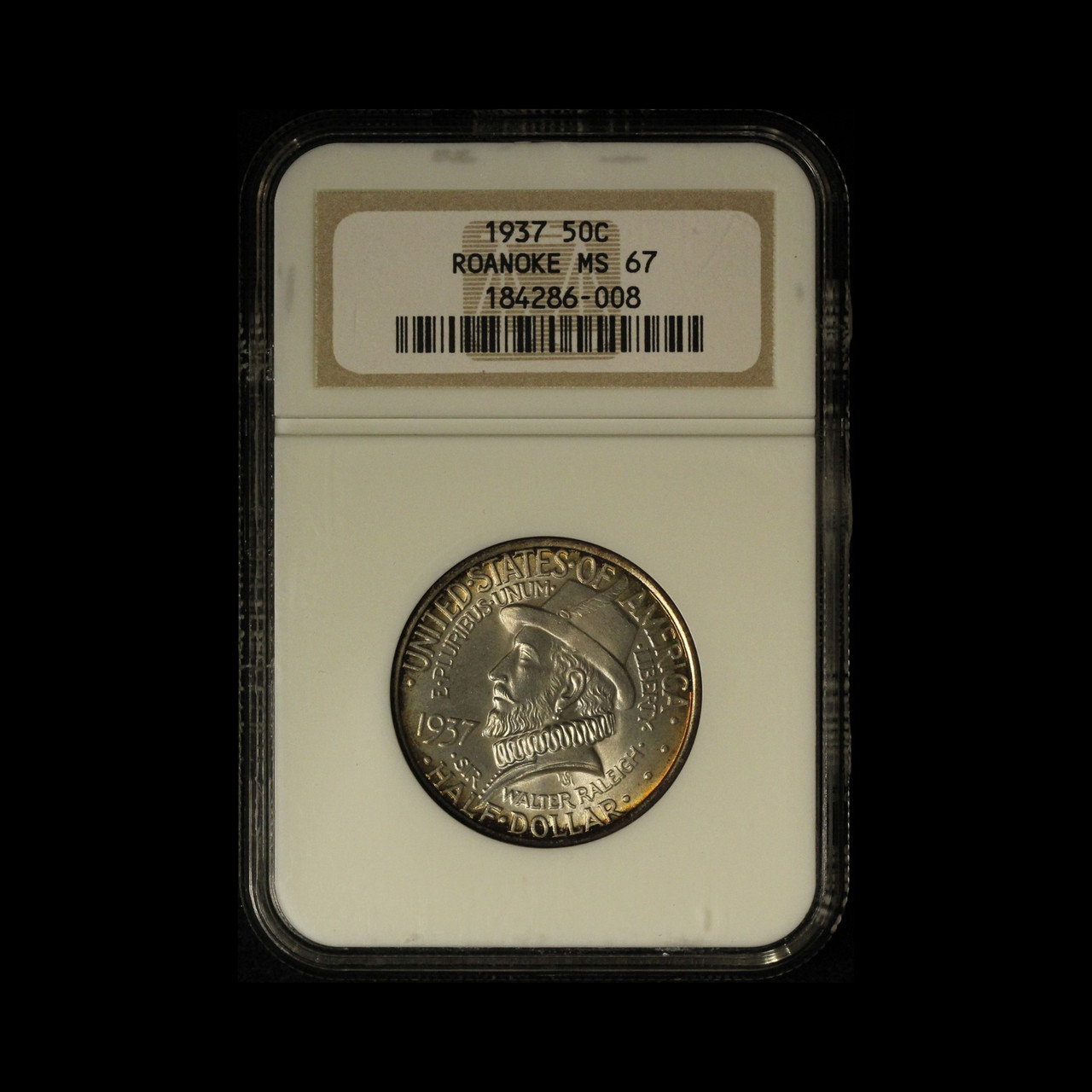 1937 50c Roanoke Silver Commemorative Half Dollar NGC MS 67 - Free