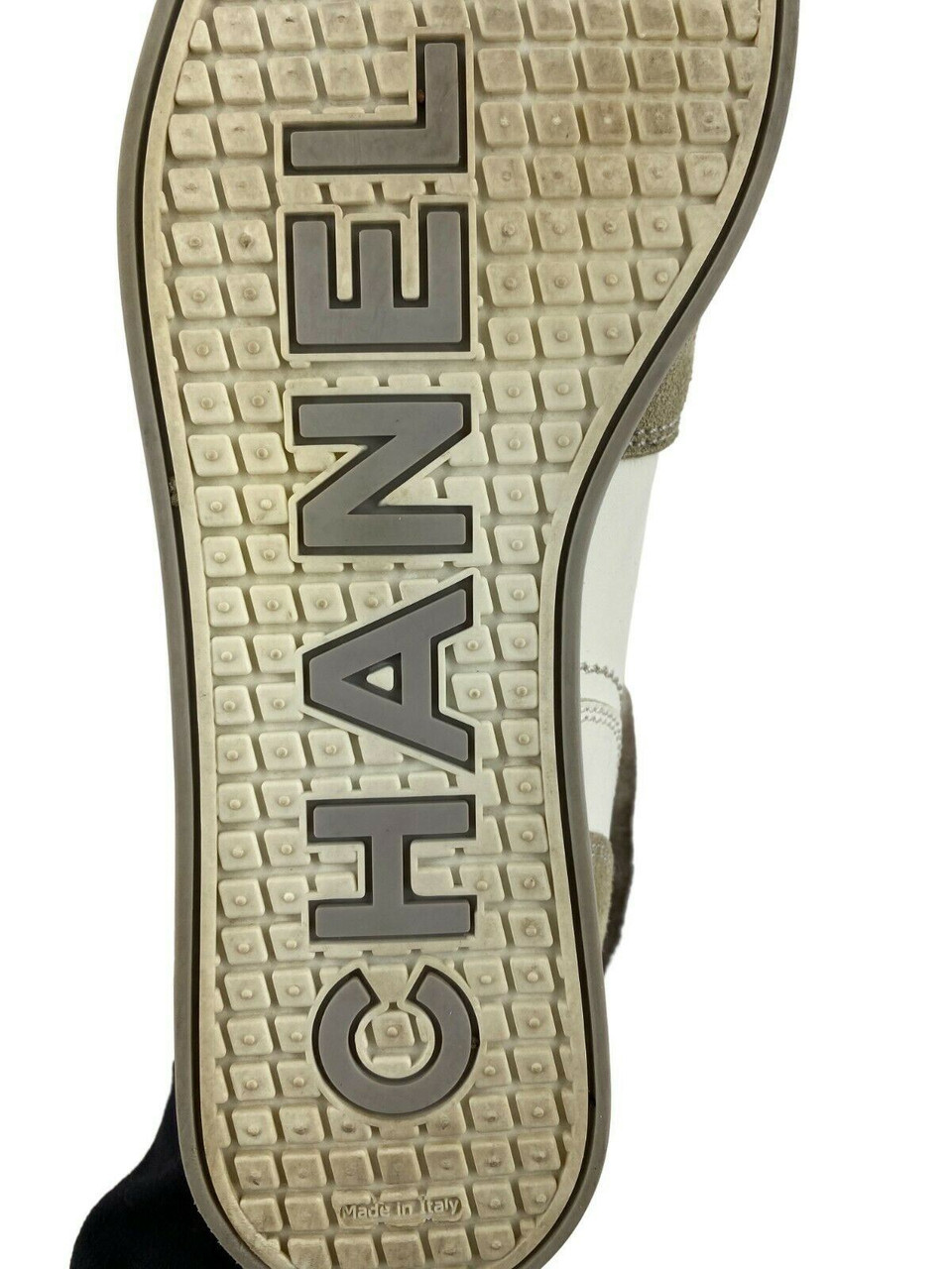 CHANEL, Shoes, Chanel Beigeblack Leather Espadrilles Size 39us 8