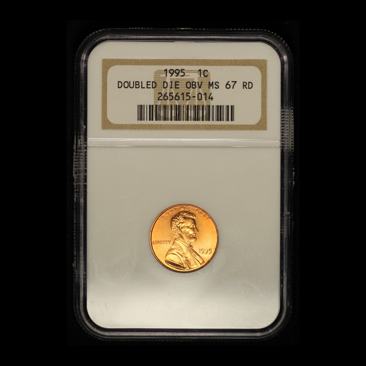 1995 1c Lincoln Memorial Doubled Die OBV MS 67 RD- Free
