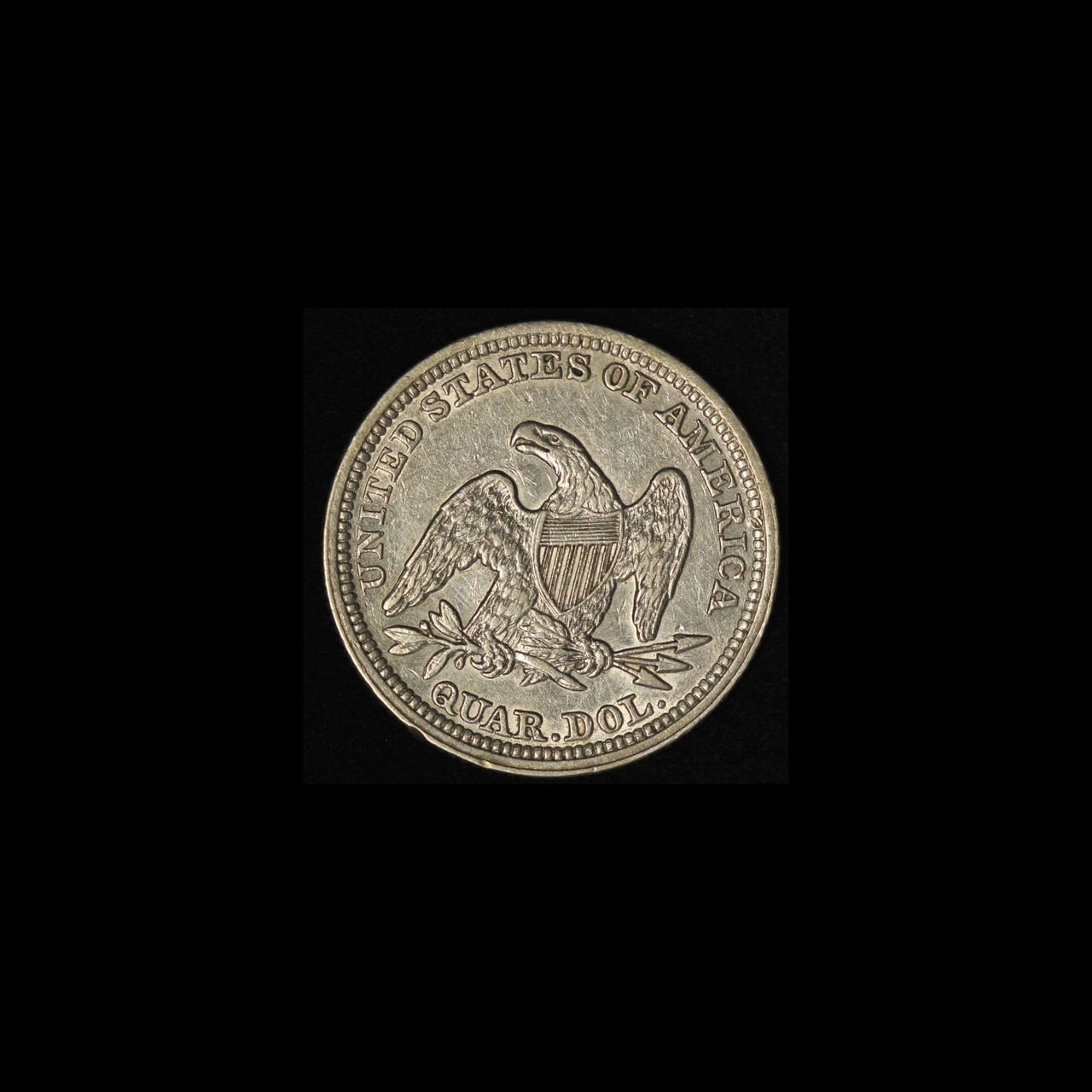 1858-P 25C Seated Liberty Quarter - Free Shipping USA - The Happy Coin